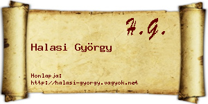 Halasi György névjegykártya